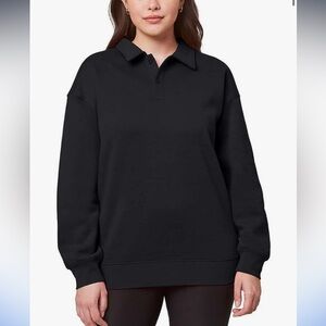 Mondetta Ladies' Collared Fleece Pullover Top S